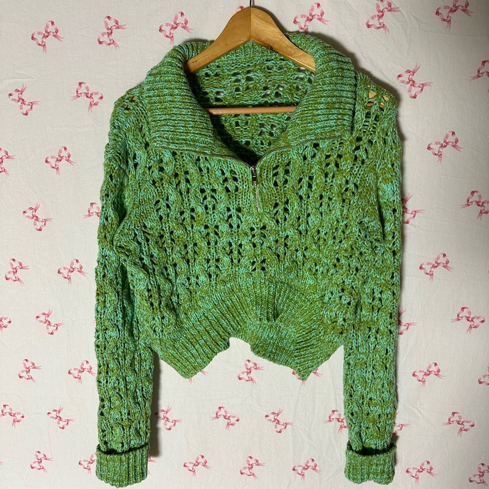 Urban Outfitters Green Cowl Neck Sweater